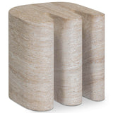 Thyme Outdoor Side Table, Travertine