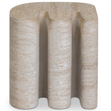 Thyme Outdoor Side Table, Travertine