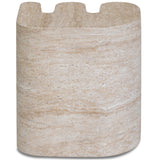 Thyme Outdoor Side Table, Travertine