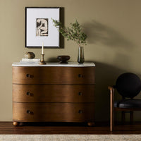 Tiago Marble Top Chest, Toasted Oak