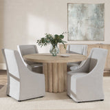 Tiber Round 55" Dining Table, Cream Washed-Furniture - Dining-High Fashion Home
