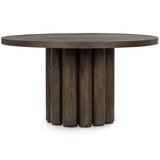 Tiber Round 55" Dining Table, Toasted Brown-Furniture - Dining-High Fashion Home