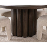 Tiber Round 55" Dining Table, Toasted Brown-Furniture - Dining-High Fashion Home