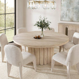 Tiber Round 70" Dining Table, Cream Washed-Furniture - Dining-High Fashion Home