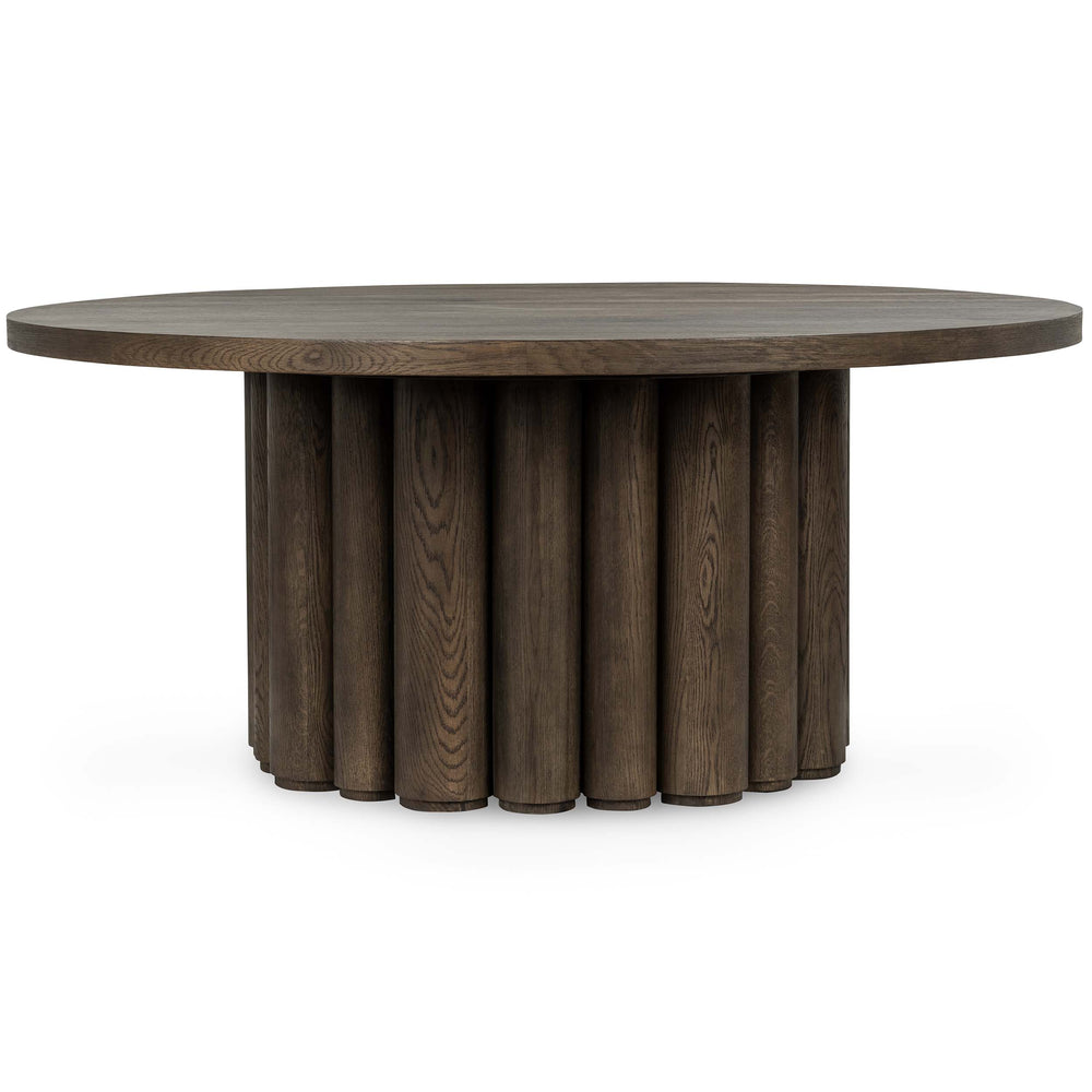 Tiber Round 70" Dining Table, Toasted Brown-Furniture - Dining-High Fashion Home