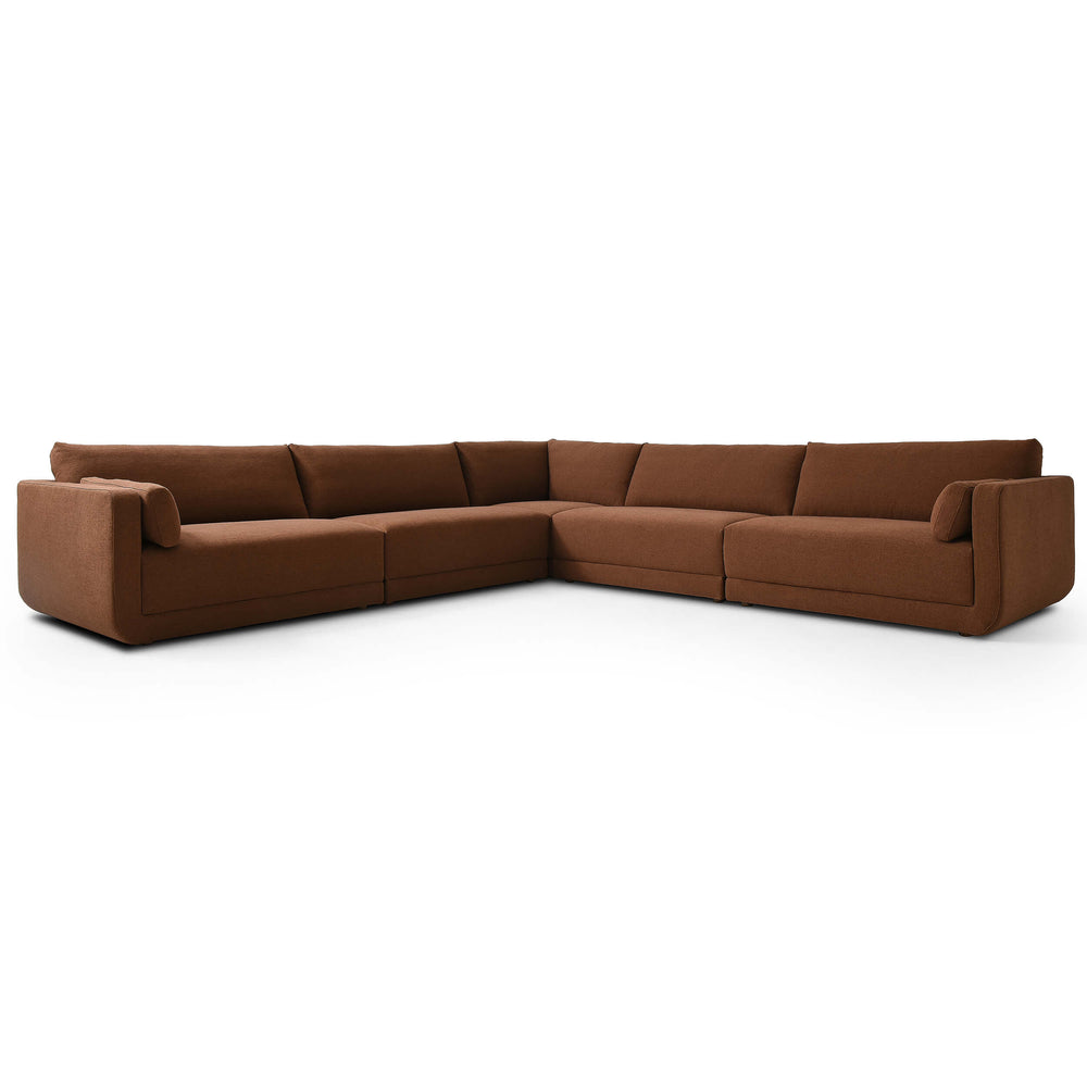 Toland 5 Piece Sectional, Bartin Rust