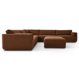 Toland 5 Piece Sectional w/Ottoman, Bartin Rust
