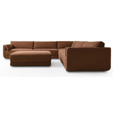 Toland 5 Piece Sectional w/Ottoman, Bartin Rust