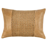 Tolcano Leather Lumbar Pillow, Chestnut Brown-Accessories-High Fashion Home