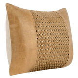 Tolcano Leather Lumbar Pillow, Chestnut Brown-Accessories-High Fashion Home