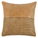 Tolcano Leather Pillow, Chestnut Brown-Accessories-High Fashion Home