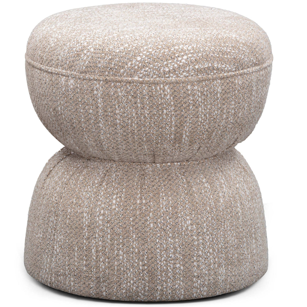 Tomlin Ruched Game Ottoman, Beige-Furniture - Benches-High Fashion Home