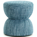 Tomlin Ruched Game Ottoman, Teal-Furniture - Benches-High Fashion Home