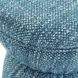 Tomlin Ruched Game Ottoman, Teal-Furniture - Benches-High Fashion Home