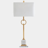 Top Ring Table Lamp, Gold Leaf-Lighting-High Fashion Home