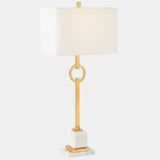 Top Ring Table Lamp, Gold Leaf-Lighting-High Fashion Home