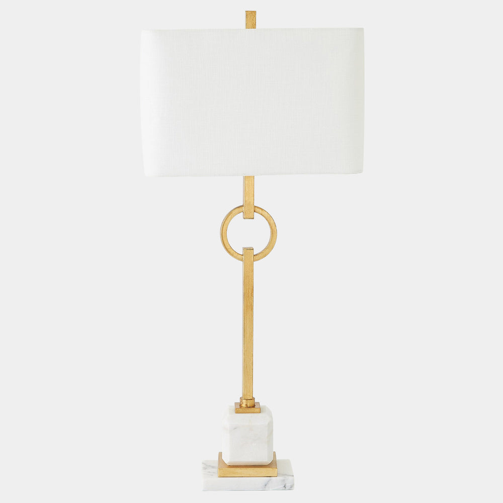 Top Ring Table Lamp, Gold Leaf-Lighting-High Fashion Home