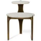 Toro Marble Side Table, Antique Brass