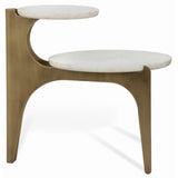 Toro Marble Side Table, Antique Brass