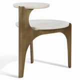 Toro Marble Side Table, Antique Brass