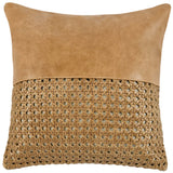 Tolcano Leather Pillow, Chestnut Brown-Accessories-High Fashion Home