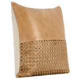 Tolcano Leather Pillow, Chestnut Brown-Accessories-High Fashion Home