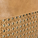 Tolcano Leather Pillow, Chestnut Brown-Accessories-High Fashion Home