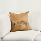Tolcano Leather Pillow, Chestnut Brown-Accessories-High Fashion Home