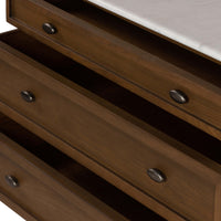 Toulouse Chest, Toasted Oak w/Marble Top