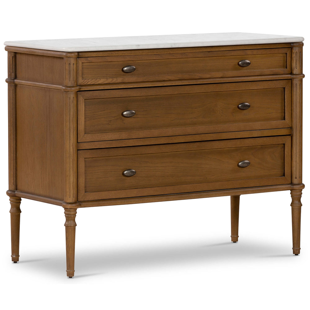 Toulouse Chest, Toasted Oak w/Marble Top