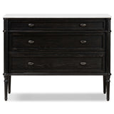 Toulouse Marble Chest, Distressed Black-Furniture - Storage-High Fashion Home