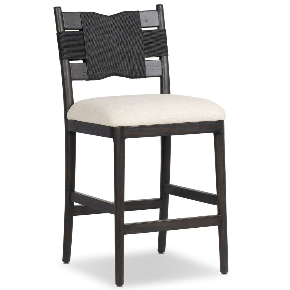 Tova Counter Stool, Distressed Black by Amber Lewis x Four Hands-Furniture - Dining-High Fashion Home