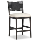 Tova Counter Stool, Distressed Black by Amber Lewis x Four Hands-Furniture - Dining-High Fashion Home
