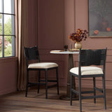 Tova Counter Stool, Distressed Black by Amber Lewis x Four Hands-Furniture - Dining-High Fashion Home