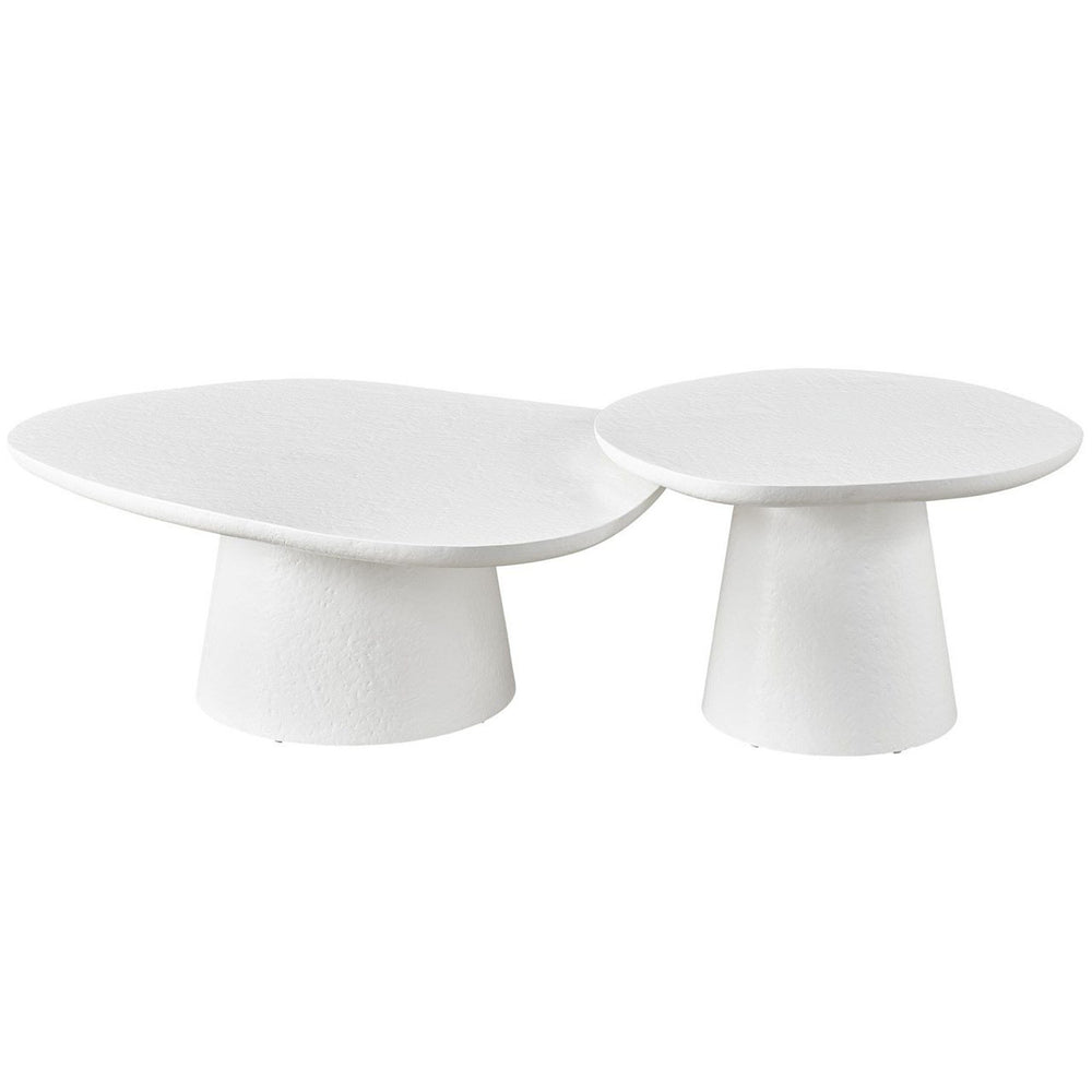 Tranquility Nesting Cocktail Tables, Milky Mushroom-Furniture - Accent Tables-High Fashion Home