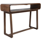 Travertine Inlay Console Table, Brown-Furniture - Accent Tables-High Fashion Home
