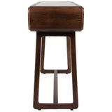 Travertine Inlay Console Table, Brown-Furniture - Accent Tables-High Fashion Home
