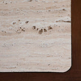 Travertine Inlay Console Table, Brown-Furniture - Accent Tables-High Fashion Home