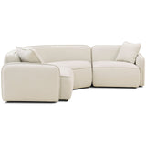 Travie 3 Piece Upcycled L-Sectional, Sand-Furniture - Sofas-High Fashion Home