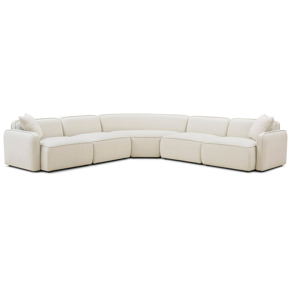 Travie 5 Piece L-Sectional, Sand-Furniture - Sofas-High Fashion Home