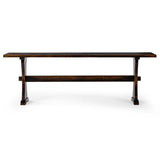 Trestle Large Console Table, Distressed Walnut