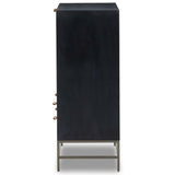 Trey Bar Cabinet, Black Wash Poplar-Furniture - Storage-High Fashion Home