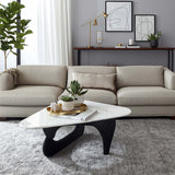Triangular Coffee Table, White-Furniture - Accent Tables-High Fashion Home