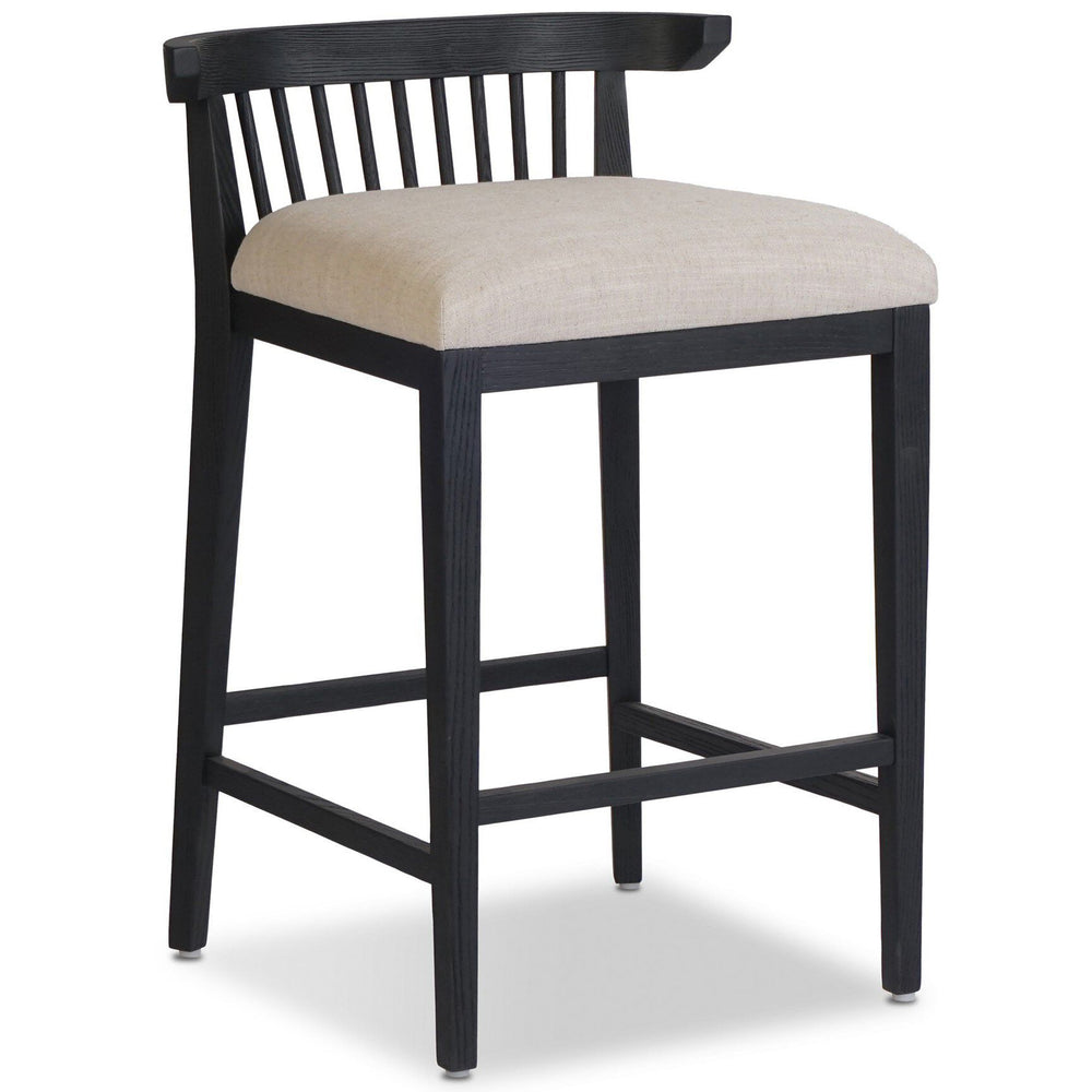 Tullio Counter Stool, Savoy Parchment/Black Ash by Four Hands-Furniture - Chairs-High Fashion Home