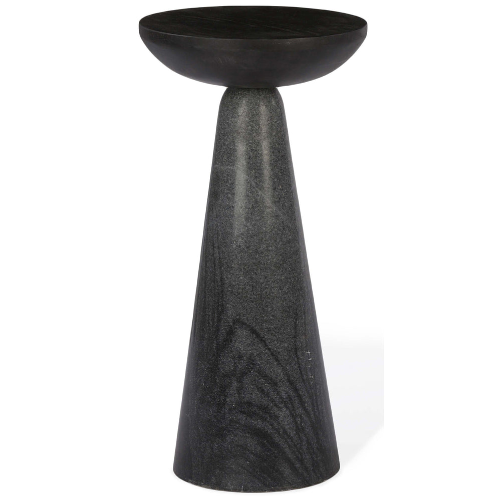 Twin Marble Drink Table, Black