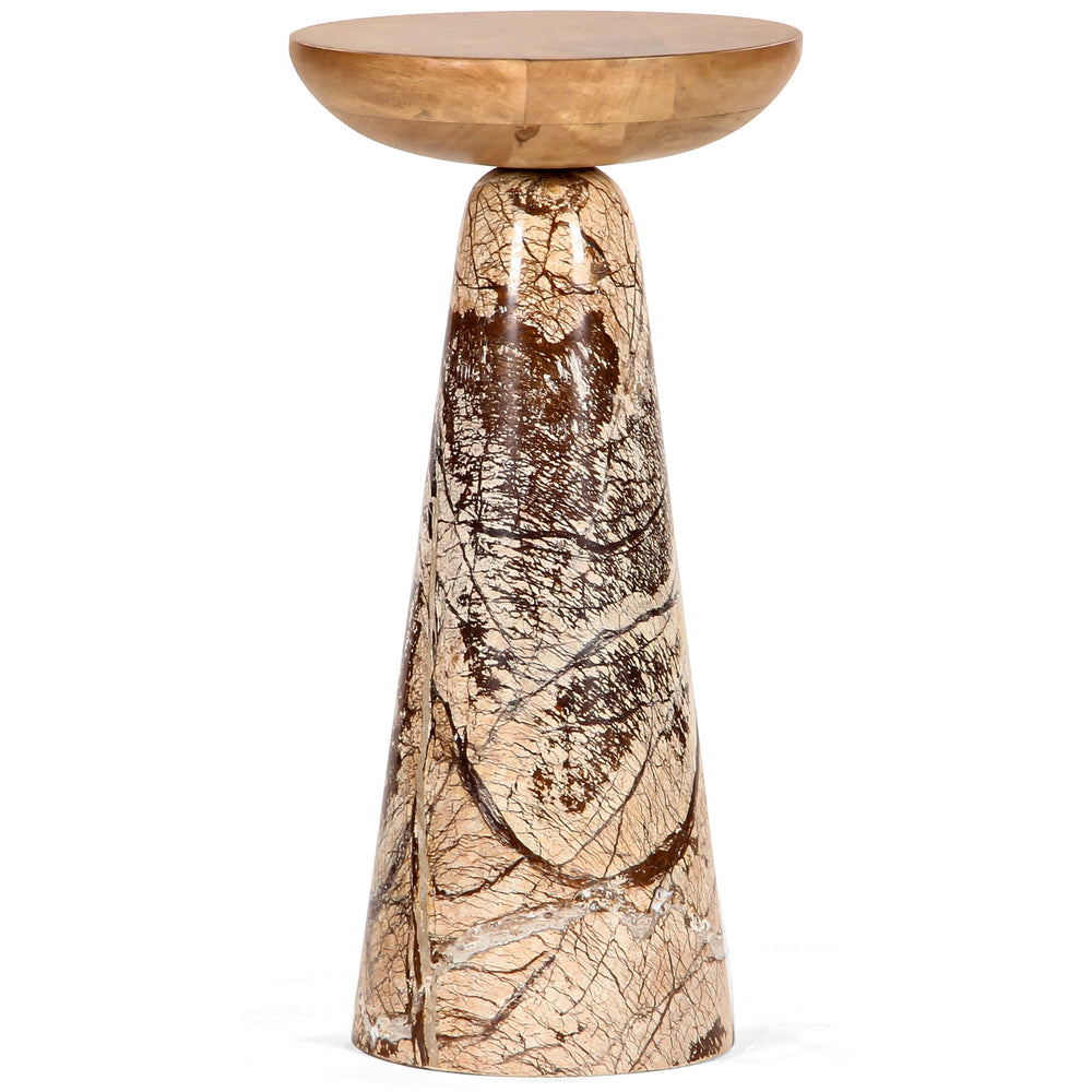 Twin Marble Drink Table, Brown