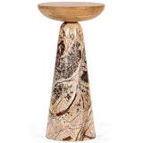 Twin Marble Drink Table, Brown