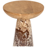 Twin Marble Drink Table, Brown