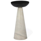 Twin Marble Drink Table, Charcoal/White