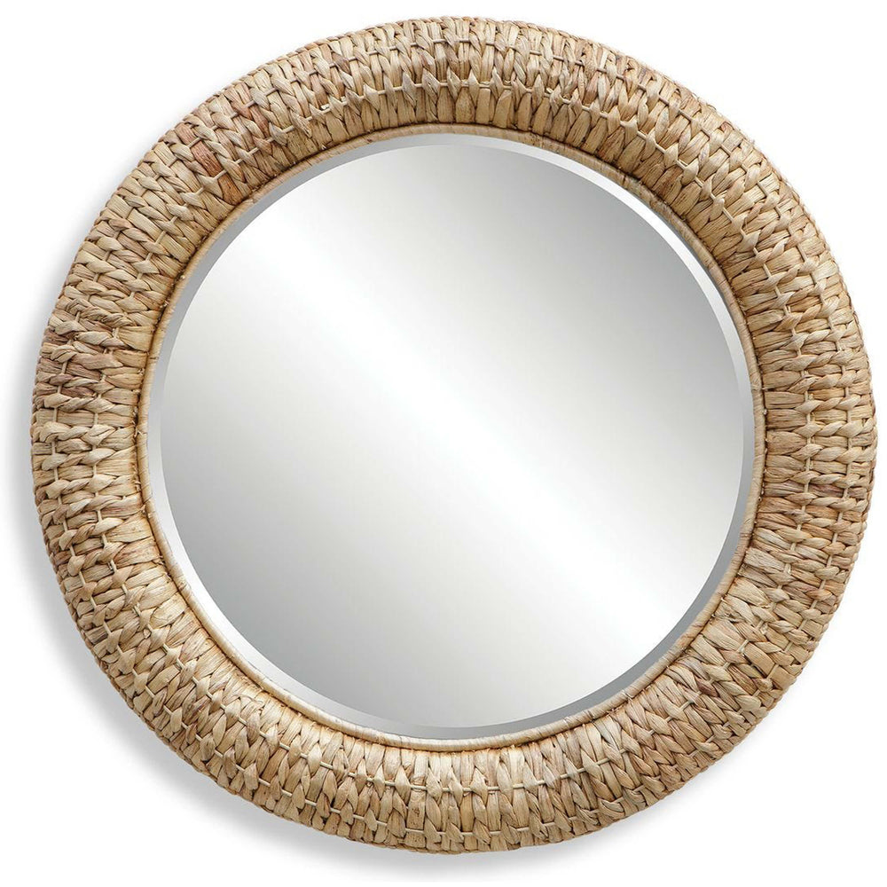 Twisted Seagrass Round Mirror, Natural